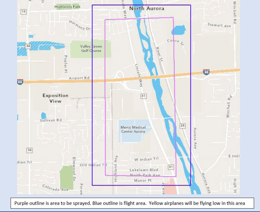 Map of spraying area