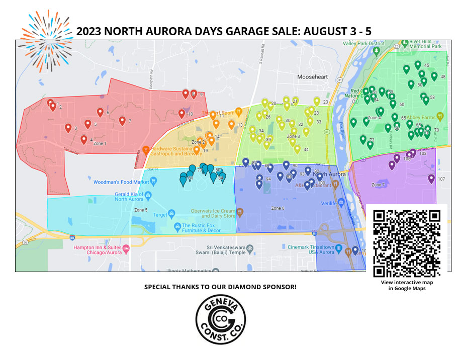 2023 Community Garage Sale Map - Village of North Aurora